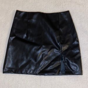 Shein leather black mini skirt